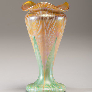 Appraisal: Quezal American Early th Century Trumpet Vase glass signed 'Quezal