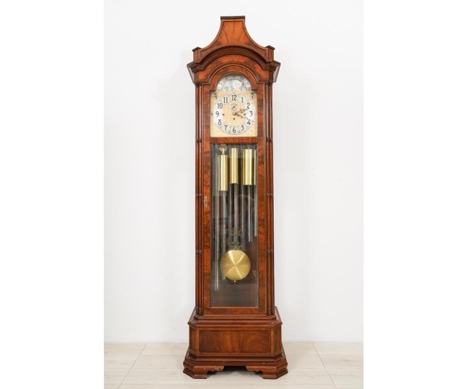 Appraisal: Herschede mahogany tall case chime clock h x w x