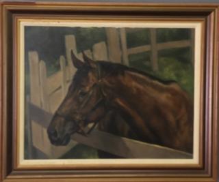 Appraisal: Oil on Canvas Equine Portrait Eternal Flame Andrew Wyeth Hand