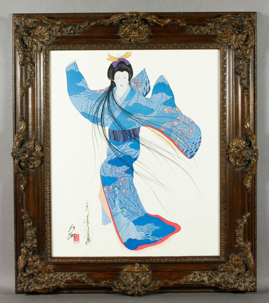 Appraisal: - Otsuka Geisha Lithograph Hisashi Otsuka b geisha in long