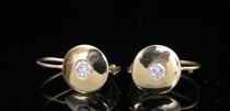 Appraisal: Pair of K Gold Diamond Earrings K yellow gold round