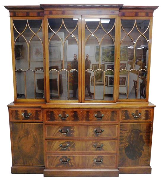 Appraisal: Tibbenham Ipswich England Georgian style -pc breakfront cabinet with butler's