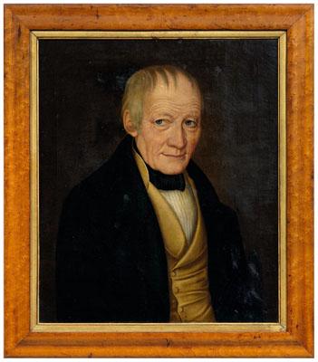 Appraisal: Early th century portrait older gentleman with blue eyes wearing