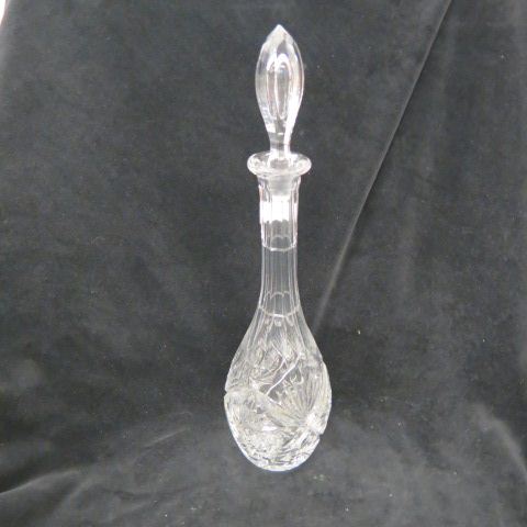 Appraisal: Cut Glass Tall Decanter pinwheel decor