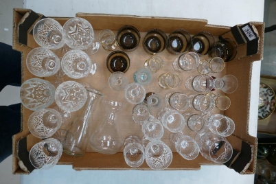 Appraisal: A collection of glassware to include wine glasses sherry glasses