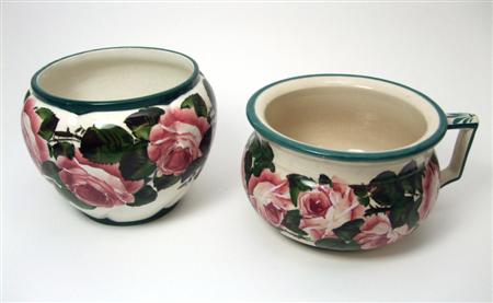 Appraisal: WEMYSS COMBE FLOWER-POT CIRCA decorated with cabbage roses impressed mark