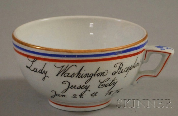 Appraisal: Commemorative Lady Washington Reception Jersey City January Ceramic Teacup