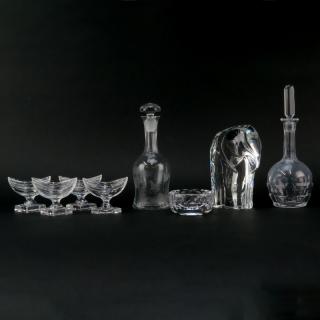 Appraisal: Grouping of Eight Crystal Tabletop Items Grouping of Eight Crystal