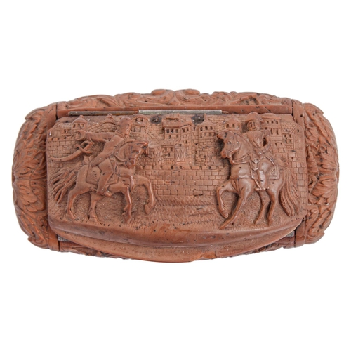 Appraisal: Treen A coquilla nut snuff box th c the lid