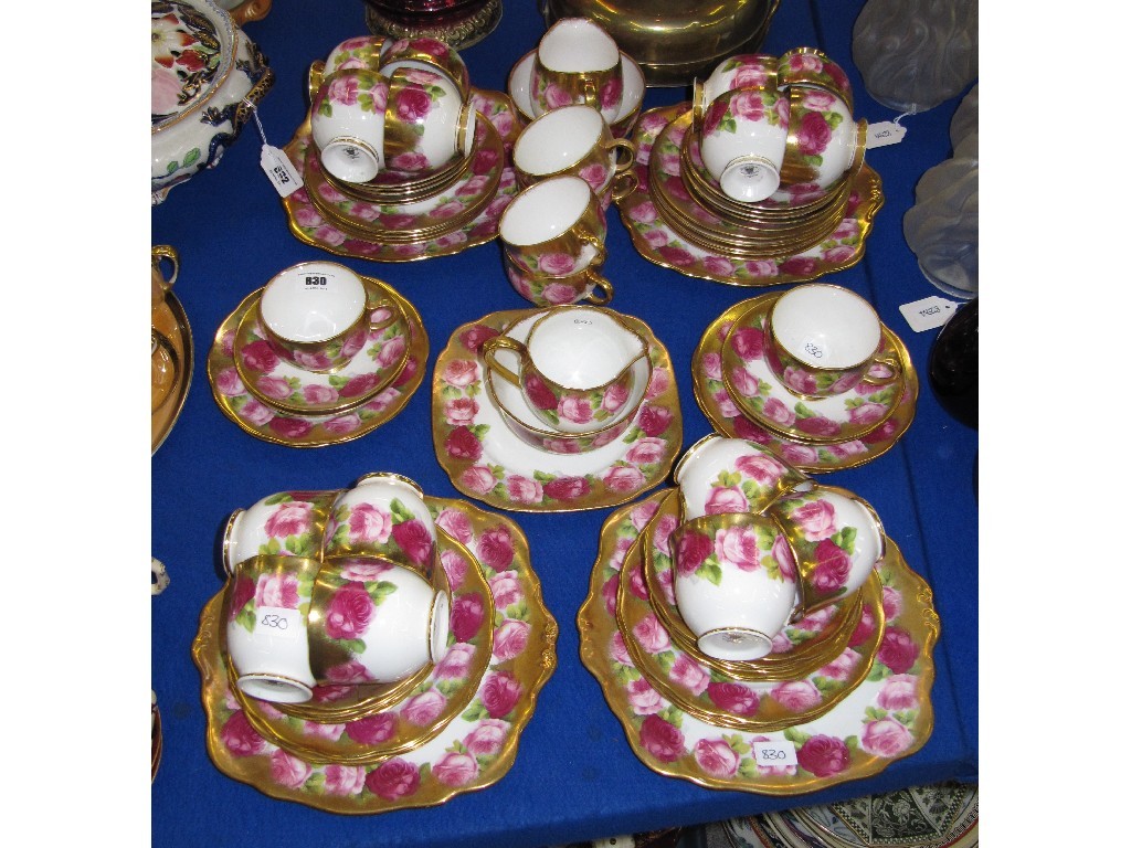 Appraisal: Royal Albert Rose and gilt decorated teaset with two styles