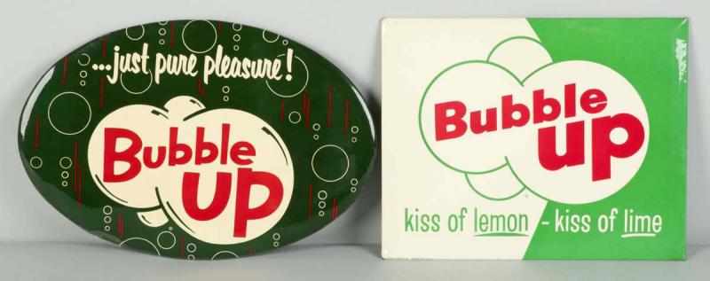 Appraisal: Lot of Celluloid Bubble Up Signs Description s to s