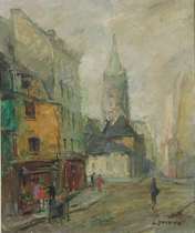 Appraisal: J Ducuing French early th Century Untitled European street scene