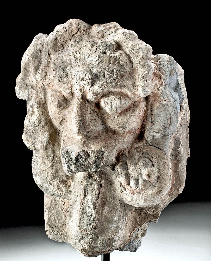 Appraisal: Rare Maya Stucco Stone Wind Deity Ex Denver Museum Originally