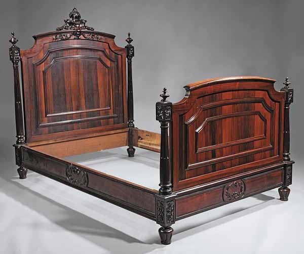 Appraisal: A Napoleon III Carved Rosewood Bedstead mid- th c the