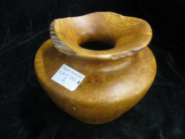 Appraisal: Fine Burl Wooden Vase signed diameter tall