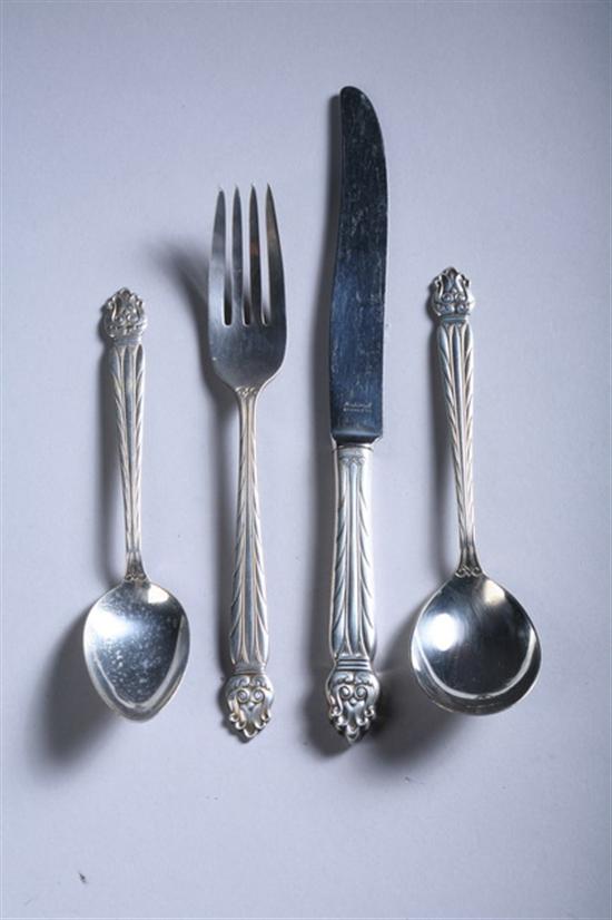 Appraisal: PIECES NATIONAL STERLING SILVER FLATWARE 'Intermezzo' pattern Four of each