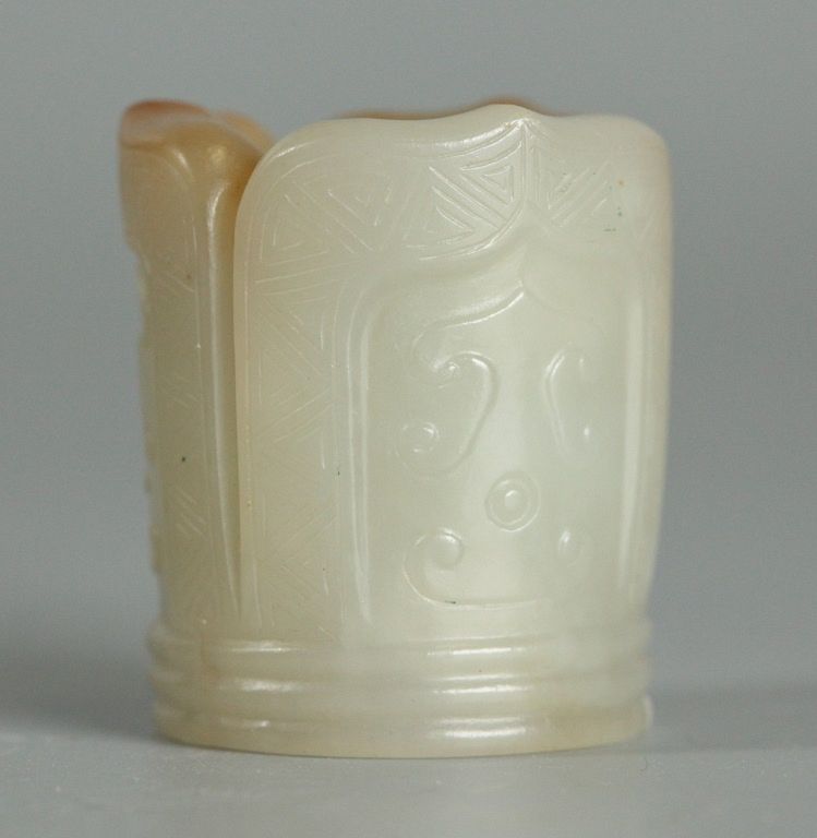 Appraisal: Chinese white jade carving possibly th c jade with russet