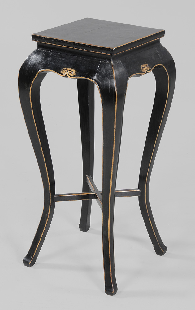 Appraisal: Black-Painted Hardwood Tabouret Chinese modern x - x - in