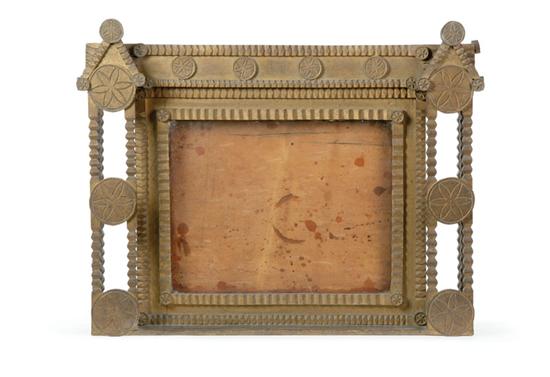 Appraisal: TRAMP ART FRAME Early th century mixed woods Deep central