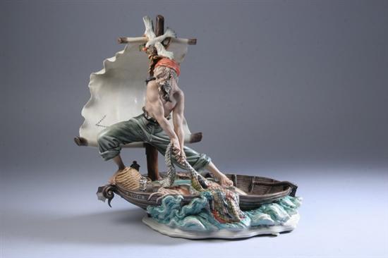 Appraisal: TIZIANO GALLI PORCELAIN SCULPTURE OF A MARINER Capodimonte th century