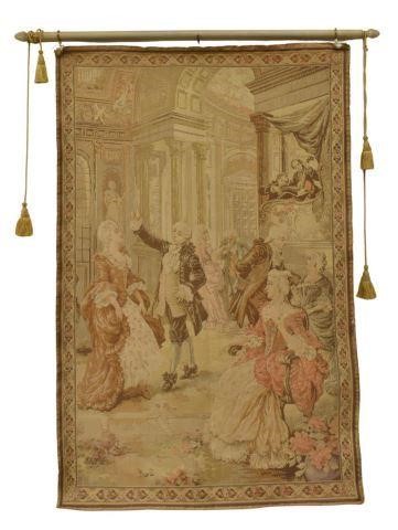 Appraisal: French Rococo style cotton jacquard tapestry th c with couples