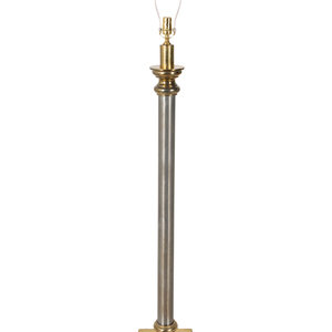 Appraisal: A Steel and Brass Floor Lamp TH CENTURY in the