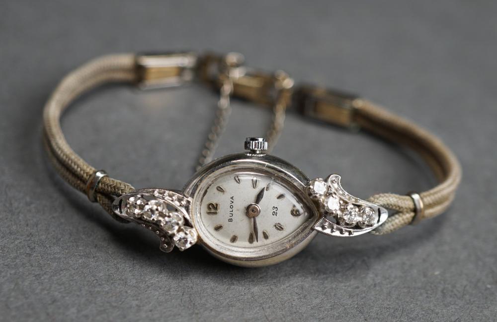 Appraisal: Ladies' Bulova -Karat White-Gold Case Manual Wind Wristwatch