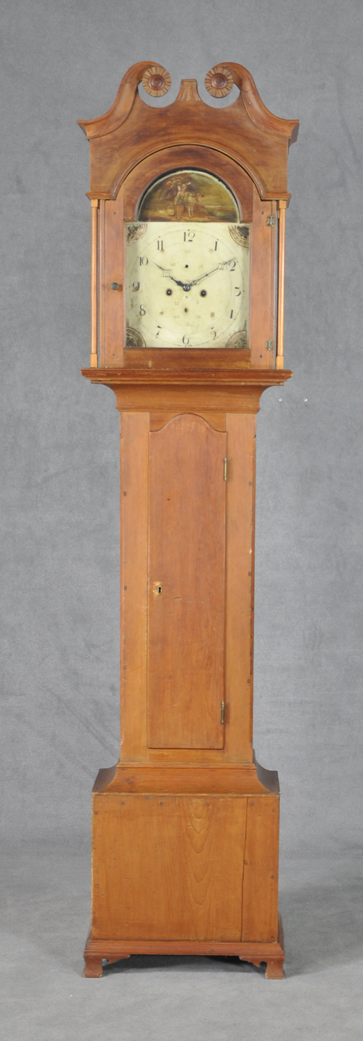 Appraisal: Poplar Pine Country Tall Case Clock Early th Century Gooseneck