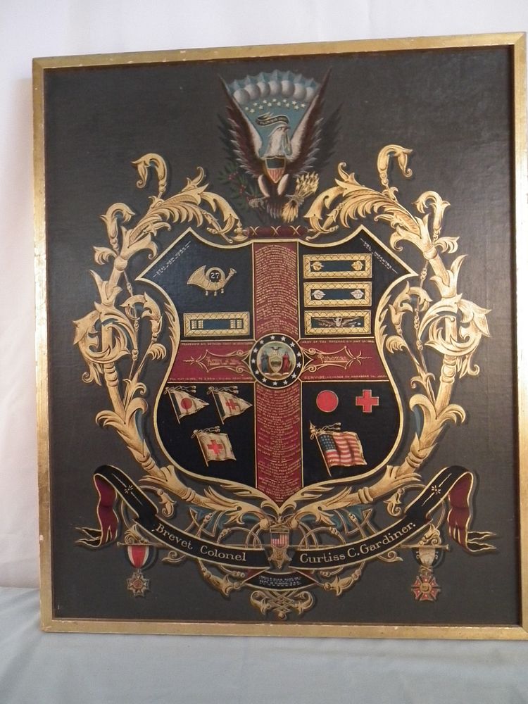 Appraisal: RARE CIVIL WAR ESCUTCHEON PAINTING Rare circa 's oil painting