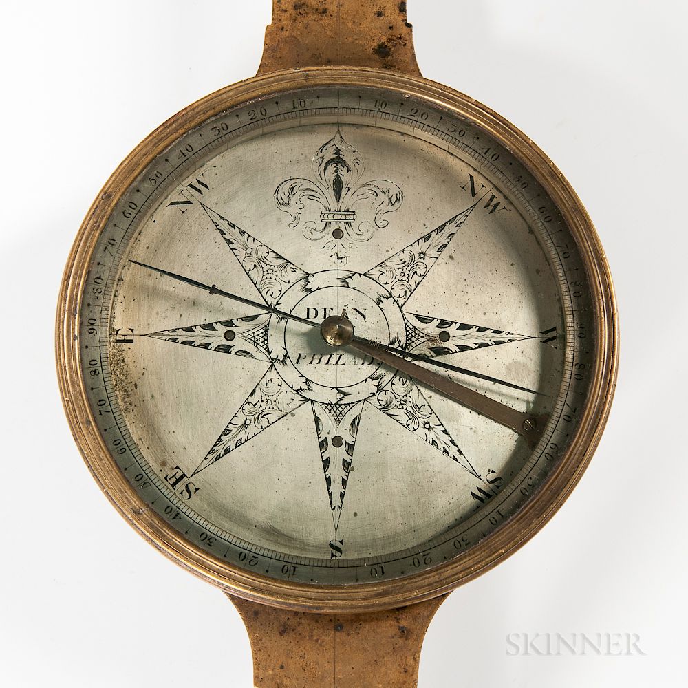 Appraisal: William Dean Surveyor's Compass William Dean Surveyor's Compass Philadelphia Pennsylvania