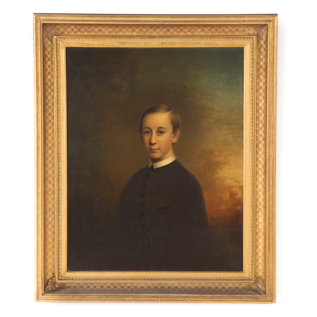 Appraisal: Nelson Cook Portrait of a Boy oil on canvas American