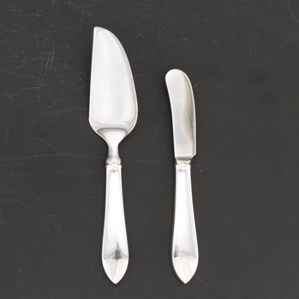 Appraisal: TIFFANY CO STERLING SILVER CHEESE KNIFE AND BUTTER SPREADER IN