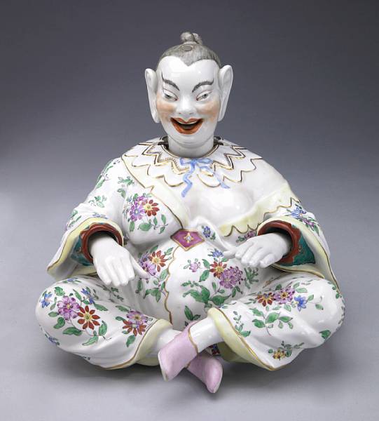 Appraisal: A Dresden porcelain nodding head pagoda figure Carl Thieme first