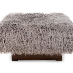 Appraisal: An American Sheepskin-Upholstered Ottoman TH CENTURY Attributed to Vladimir Kagan