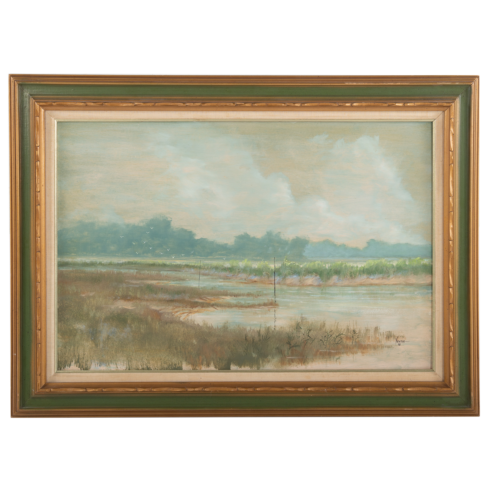 Appraisal: C T NEWTON RIVER NEAR THE SEA OIL ON MASONITE