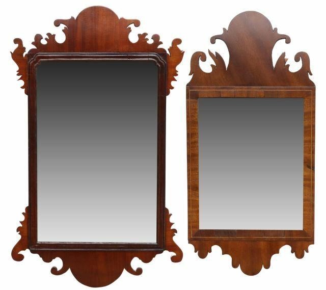 Appraisal: lot of American Chippendale hanging wall mirrors having carved mahogany