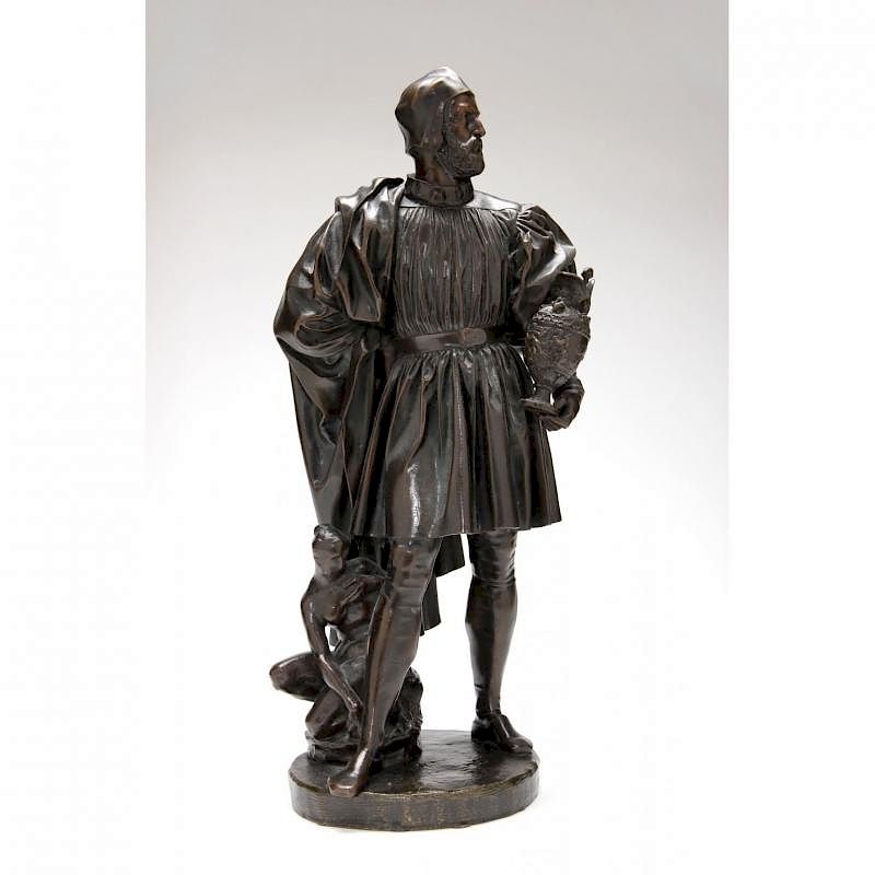 Appraisal: Cast Bronze Sculpture of a Renaissance Man late th century