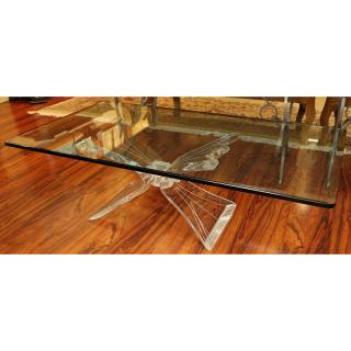 Appraisal: Lion In Frost Style Lucite And Glass Coffee Table Lion