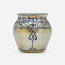 Appraisal: Loetz Candia Papillon vase with overlay Austria c hand-blown glass