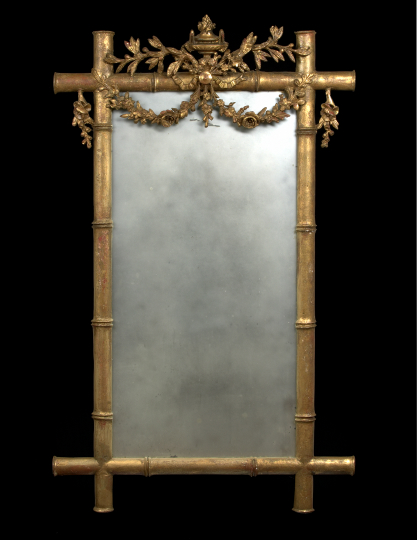 Appraisal: Early Louis XVI-Style Giltwood Looking Glass fourth quarter th century