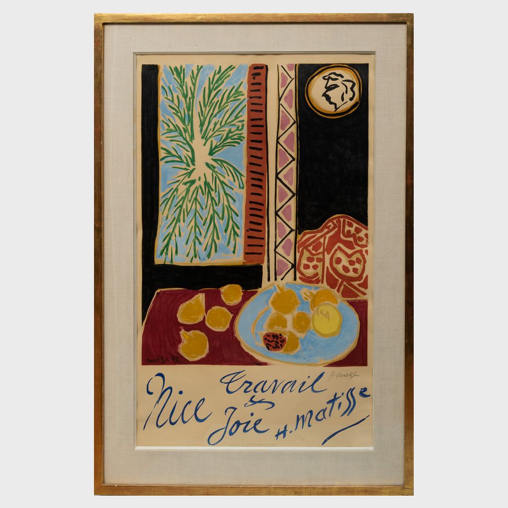 Appraisal: Henri Matisse - Nice - Travail et Joie Lithographic poster