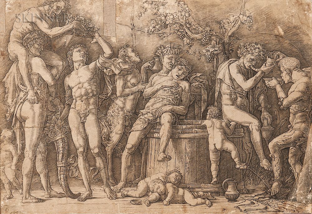 Appraisal: Andrea Mantegna Italian - Bacchanal with a Wine Vat Andrea