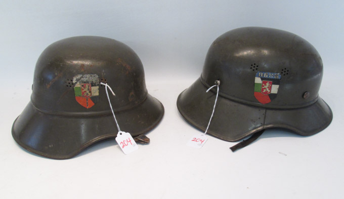 Appraisal: TWO BULGARIAN MILITARY HELMETS both are WW German model Luftschutz