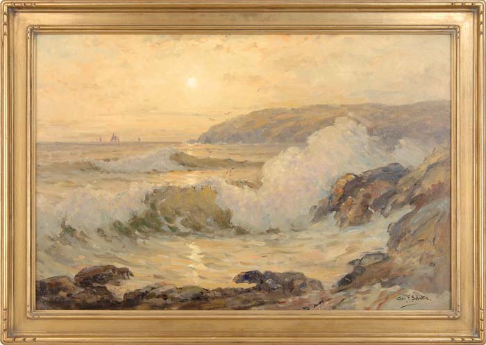 Appraisal: GEORGE F SCHULTZ American - MONHEGAN SUNSET Large oil on