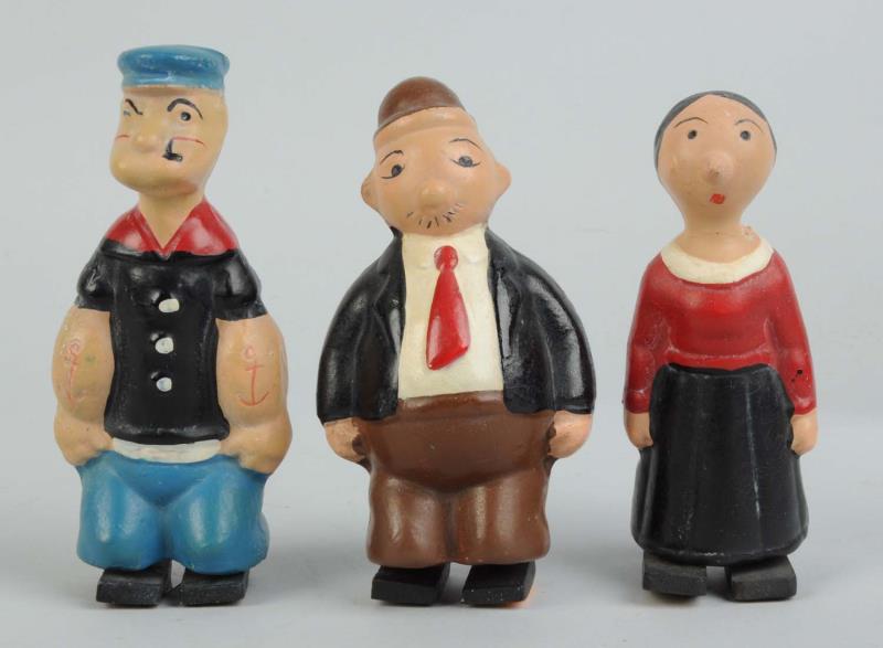 Appraisal: Lot Of Comp Popeye Thimble Theater Figures Includes Popeye Olive