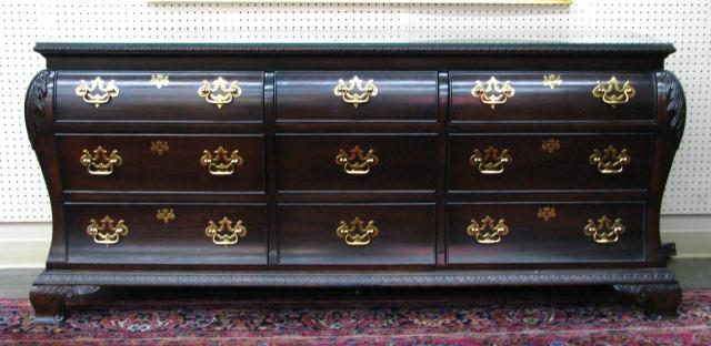 Appraisal: Century triple dresser Chippendale style with bat-wing brasses paid in