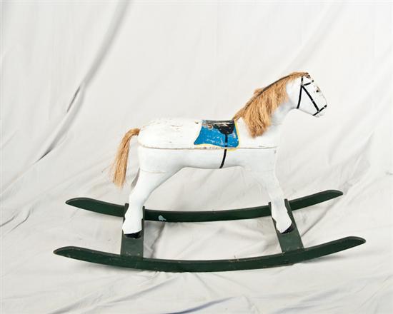 Appraisal: A Folk Art Rocking Horse having a straw mane and