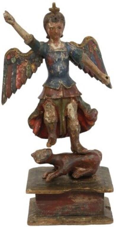 Appraisal: Santo figure Saint Michael the Archangel Mexico th c polychrome