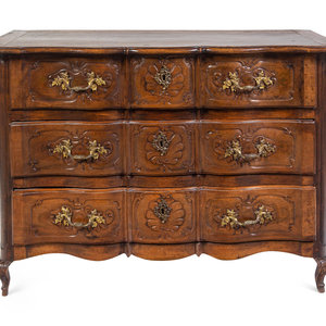 Appraisal: A Provincial Louis XV Walnut Commode th Century Height x