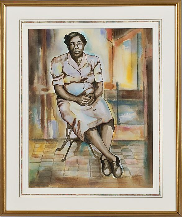 Appraisal: PORTRAIT OF A WOMAN BY FLOYD GORDON AFRICAN AMERICAN -